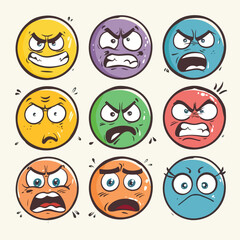 Rating emotion faces comic style 