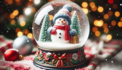bokeh background.snow globe