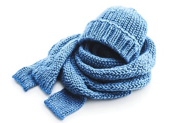 Warm knitted scarf and cap