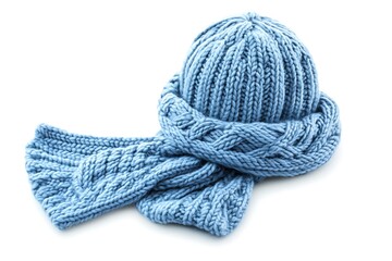 Warm knitted scarf and cap