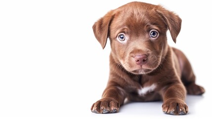 Obraz premium cute and sweet dog puppy baby isolated over white background