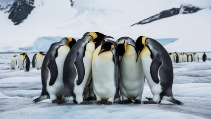Fototapeta premium penguins in polar regions