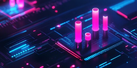 Fototapeta premium Futuristic Neon Glow Abstract Technology Background