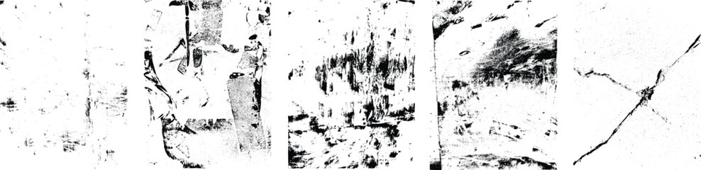 Grunge textures set. Collection of vector, distress, textures .Simply Place grungy textured overlay over any Object to Create grunge ,dirty effect .Various distressed texture for your design. 