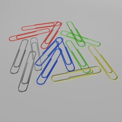 3D rendered. paper clips isolated on white