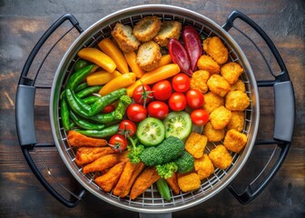 Discover the versatile air fryer basket, perfect for healthy cooking and crisping vegetables, snacks, and meats to perfection, ensuring delicious meals with minimal fat.