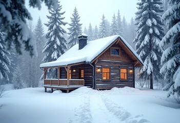 Cabin with winter