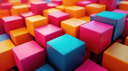 Obraz premium Vibrant Digital Rubix Cube