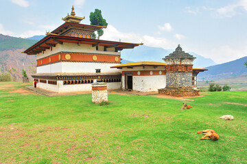 Chimi Lhakhang, also known as Chime Lhakhang  temple, a Buddhist monastery in Punakha District, Bhutan.