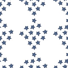 Blue star illustration pattern on transparent background. Wallpaper, background, border, fabric, kids