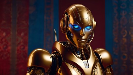 A futuristic highly advanced android robot.