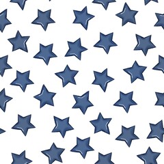 Blue star illustration pattern on transparent background. Wallpaper, background, border, fabric, kids