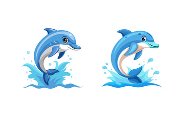 Obraz premium Dolphin jumping out of water Vector
