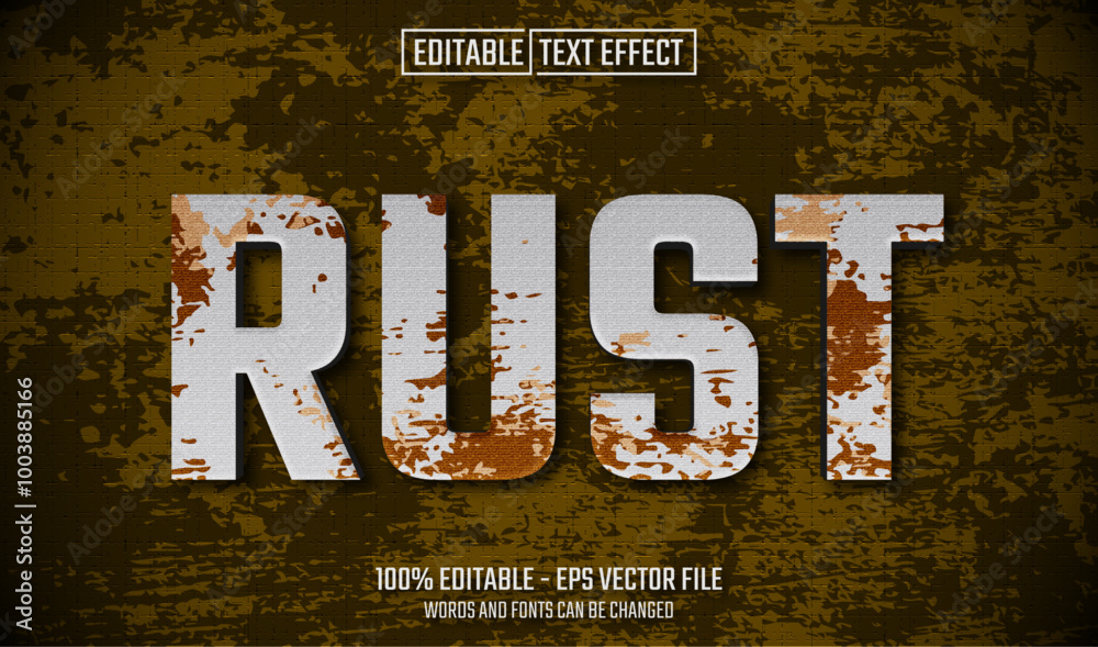 Fototapete rust editable text effect