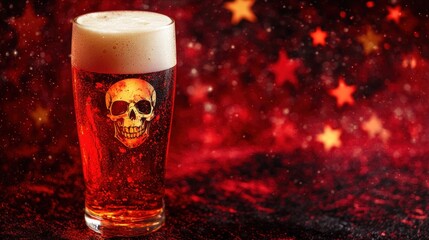 A Glass of Beer with a Skull Symbol