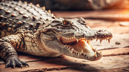 Obraz premium close up of a crocodilecrocodile, alligator, reptile, animal, teeth, wildlife, dangerous, predator, wild, nature, danger, mouth, zoo, head, eye, water, carnivore, skin, croc, gator, closeup, tooth, ni