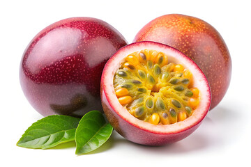Fresh passion fruit isolated on white background