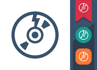 Data Disc, CD, DVD, Blu-ray Icon