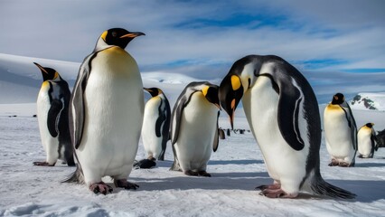 Fototapeta premium penguins in polar regions