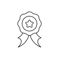 best seller badge line icon with white background vector stock illustration
