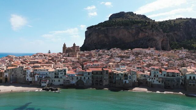 Aerial view of Cefalu sicily italy