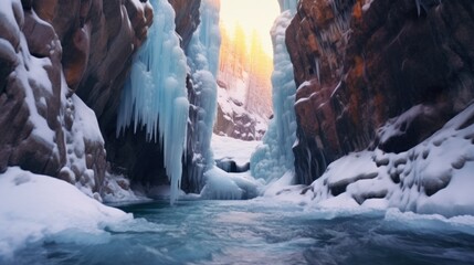 Frozen Canyon River