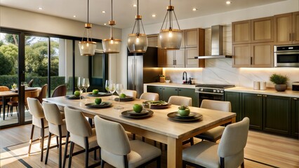 Modern Open Concept Kitchen and Dining Area