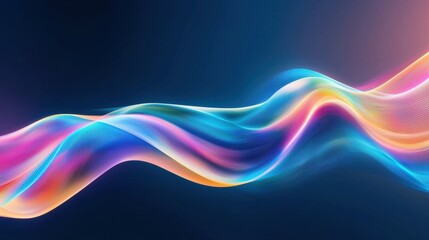 Colorful Abstract Waves Flowing in Dark Background
