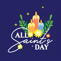 All Saints Day. November 1.Template for banner, greeting card, poster background. Vector illustration