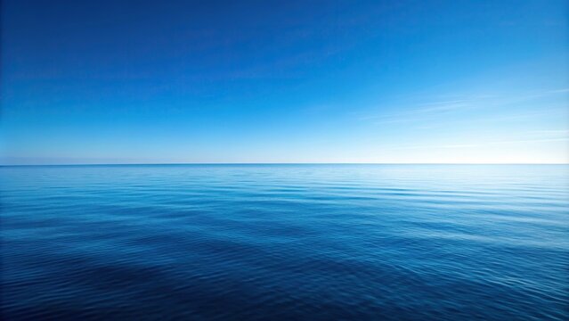 Low angle view of minimalist ocean horizon with serene blue tones