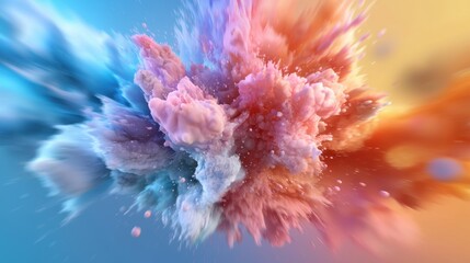 Fototapeta premium Colorful Explosion of Powder in Abstract Design