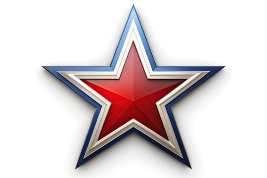Low angle view of patriotic emblem with red, white and blue star
