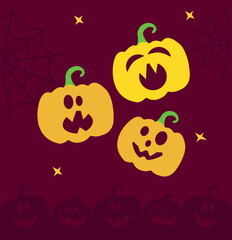 Halloween themed banners and patterns. Halloween theme vector illustration	