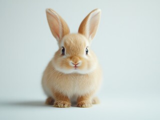 Obraz premium Cute Baby Bunny Against Light Background