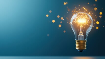A lightbulb radiating a powerful beam of light, symbolizing a visionary breakthrough.