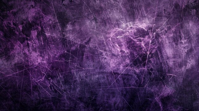 Scratched purple grunge abstract halloween background with textured distressed design, perfect for spooky themed decorations, digital art, and seasonal party invitations.