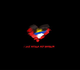 Obraz premium Antigua and Barbuda grunge flag heart for your design.