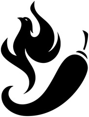 Fototapeta premium spicy illustration chili silhouette pepper logo spice icon food outline hot chilli vegetable mexican paprika cayenne fresh ingredient cooking shape for vector graphic background