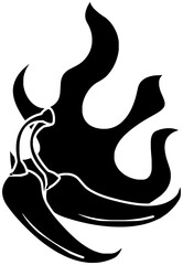 spicy illustration chili silhouette pepper logo spice icon food outline hot chilli vegetable mexican paprika cayenne fresh ingredient cooking shape for vector graphic background