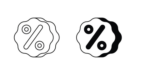 percent symbol set icon with white background vector stock illustration