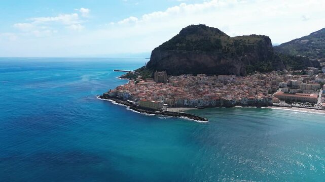 Aerial view of Cefalu sicily italy