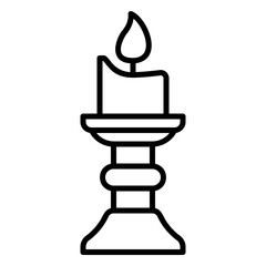 Obraz premium Candle icon for lighting with its holder