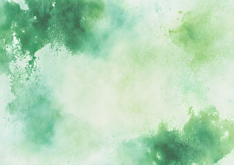 Obraz premium Abstract green pastel watercolor stains background on watercolor paper textured for design templates invitation card