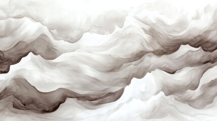 Obraz premium A painting of a large mountain range with white and black waves, AI