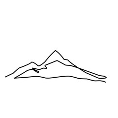 One Continuous Line Drawing Mountain