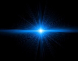Fototapeta premium Striking Blue Flare on a Deep Black Background, Ideal for Product Presentation, Creating a Dramatic Visual Impact in Studio Photography, Perfectly Highlighting the Subject and Capturing Attention.