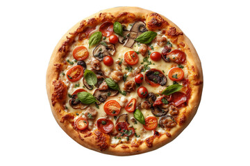 Pizza menu Italian food traditional cuisine, die cut transparent.