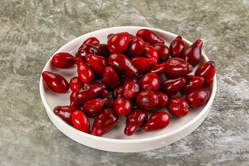 Ripe sweet juicy digberry cornel