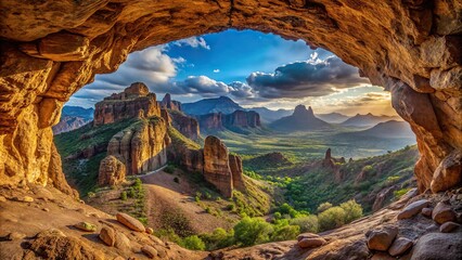 Landscape photograph of the Wave Cave in the Superstition Mountains Bird Eye View