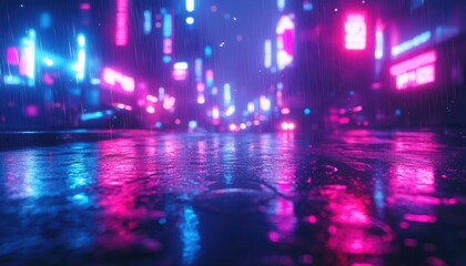 City street photography capturing neon-lit urban landscapes with futuristic architecture  Cyberpunk  Neon  High Detail